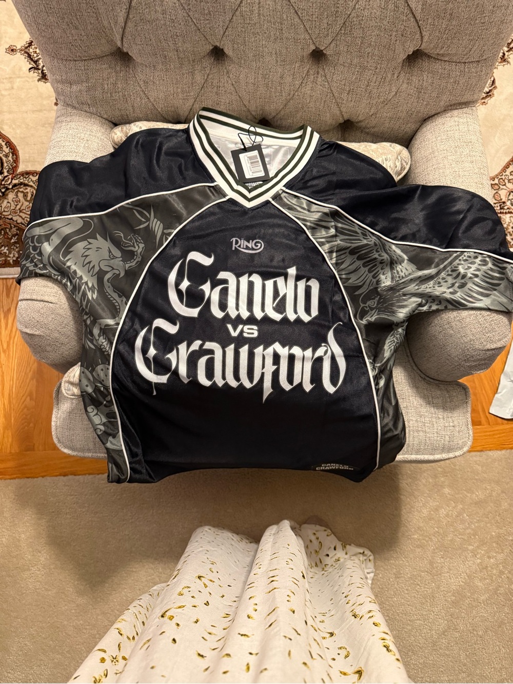Ring Black and Gray 'Canelo vs Crawford' Graphic Jersey